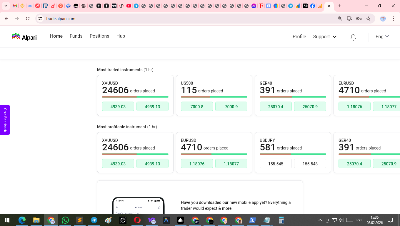 Alpari client account showing member since date and verification status